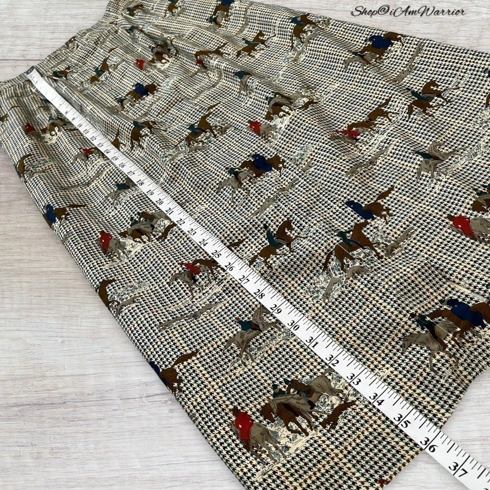 Rare vintage equestrian hunting dog button front houndstooth skirt *iamwarrior - Picture 10 of 13